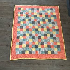 Colorful Patchwork Quilt 40 by 49” throw size handmade